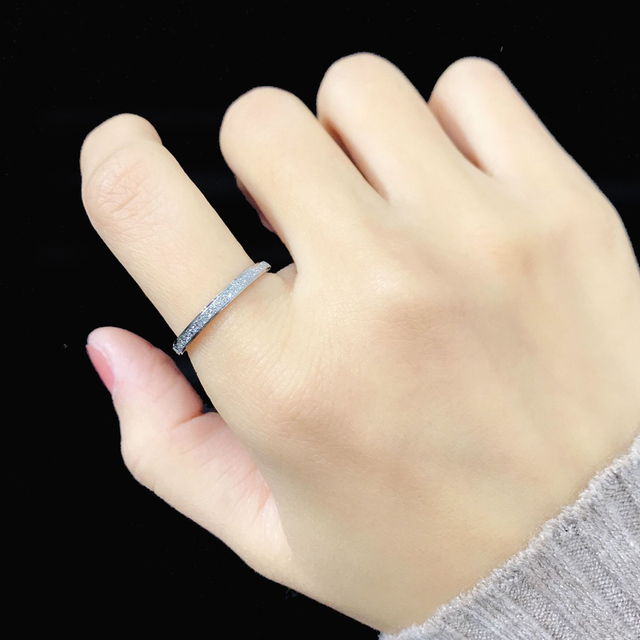 Damski pierścionek ze stali nierdzewnej, złoty kolor, matowe wykończenie, trzy oddzielne pierścienie - Wianko - 40