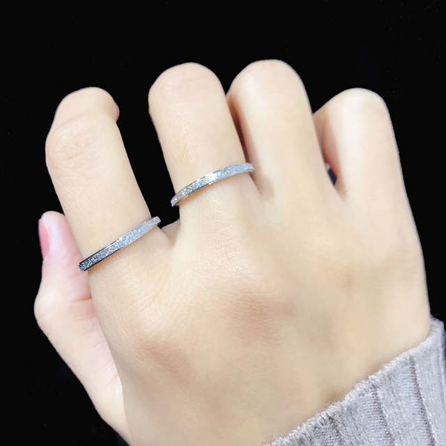 Damski pierścionek ze stali nierdzewnej, złoty kolor, matowe wykończenie, trzy oddzielne pierścienie - Wianko - 35