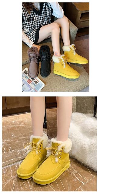 Damskie buty zamszowe z wkładką bawełnianą, elastycznym bantem i antypoślizgową podeszwą, Furry wewnątrz - Wianko - 14