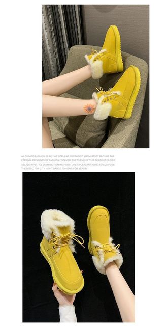 Damskie buty zamszowe z wkładką bawełnianą, elastycznym bantem i antypoślizgową podeszwą, Furry wewnątrz - Wianko - 7