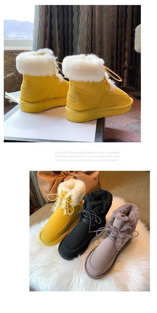 Damskie buty zamszowe z wkładką bawełnianą, elastycznym bantem i antypoślizgową podeszwą, Furry wewnątrz - Wianko - 11