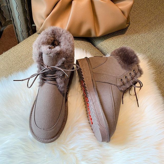 Damskie buty zamszowe z wkładką bawełnianą, elastycznym bantem i antypoślizgową podeszwą, Furry wewnątrz - Wianko - 20