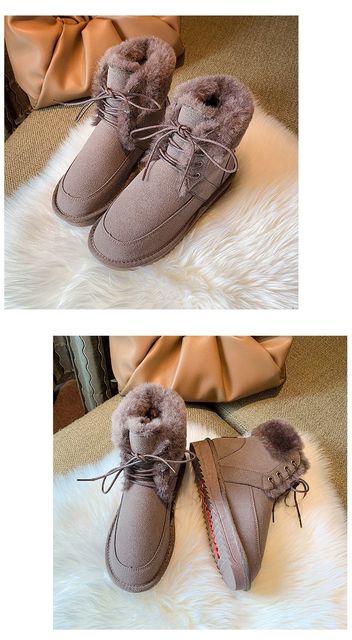 Damskie buty zamszowe z wkładką bawełnianą, elastycznym bantem i antypoślizgową podeszwą, Furry wewnątrz - Wianko - 12