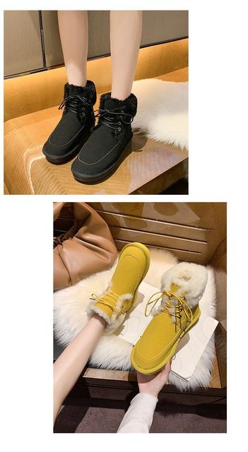 Damskie buty zamszowe z wkładką bawełnianą, elastycznym bantem i antypoślizgową podeszwą, Furry wewnątrz - Wianko - 15