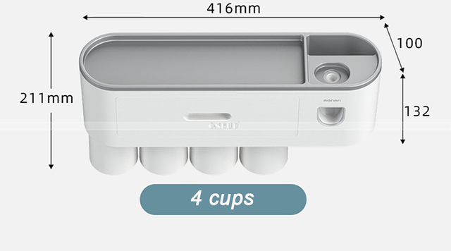Bezdotykowy uchwyt na szczoteczki do zębów z taśmą magnetyczną i automatycznym dozownikiem pasty do zębów – akcesorium łazienkowe - Wianko - 14