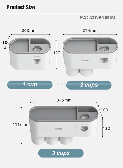 Bezdotykowy uchwyt na szczoteczki do zębów z taśmą magnetyczną i automatycznym dozownikiem pasty do zębów – akcesorium łazienkowe - Wianko - 13
