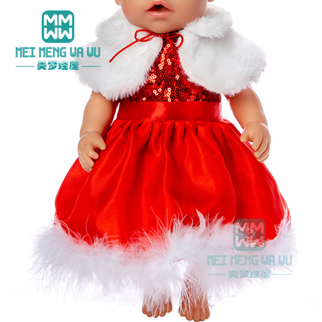 Ubranie bożonarodzeniowe dla lalki noworodka fit 43cm, czarny, sukienka na przyjęcie - Wianko - 5