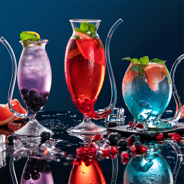 Kolorowy kieliszek do szampana z lampką w kształcie wampira i słomkiem - idealny do drinków i soków owocowych - Wianko - 7
