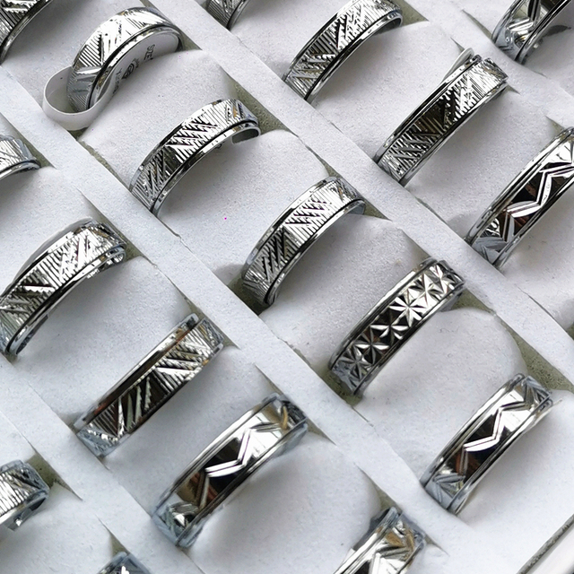 Hurtownia polskich pierścieni Spinner serce Chrome, 50 sztuk/partia, mix stylowych wzorów z laserowym cięciem, unisex biżuteria prezenty - Wianko - 5
