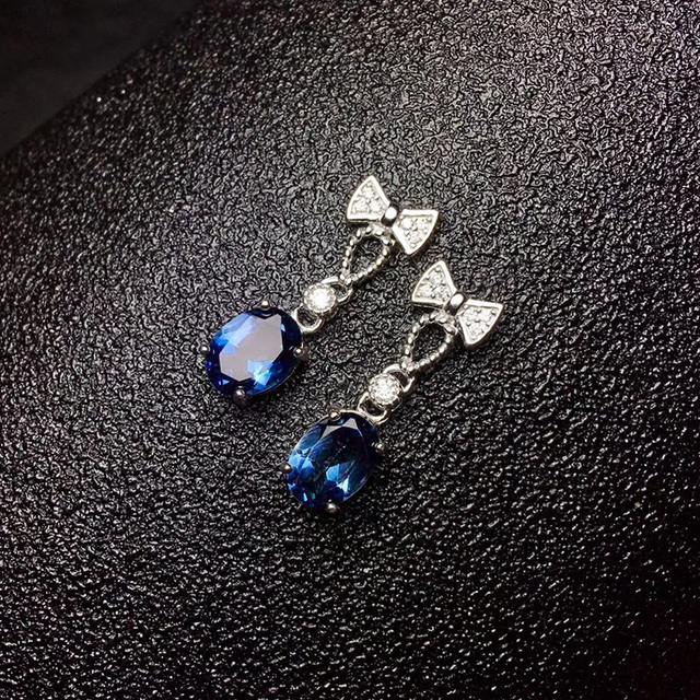 Huitan Temperament eleganckie niebieskie kolczyki wiszące z niebieskim kamieniem SZCZEGÓLNIE KOKARDA wzór biżuteria damskich akcesoriów na wyjątkowe okazje Fashion 2021 - Wianko - 5