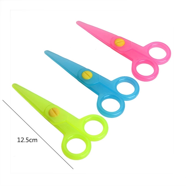 Nożyczki materiały biurowe ABS mieszane kolory tni ręcznie papier dziecięcy - Wianko - 3