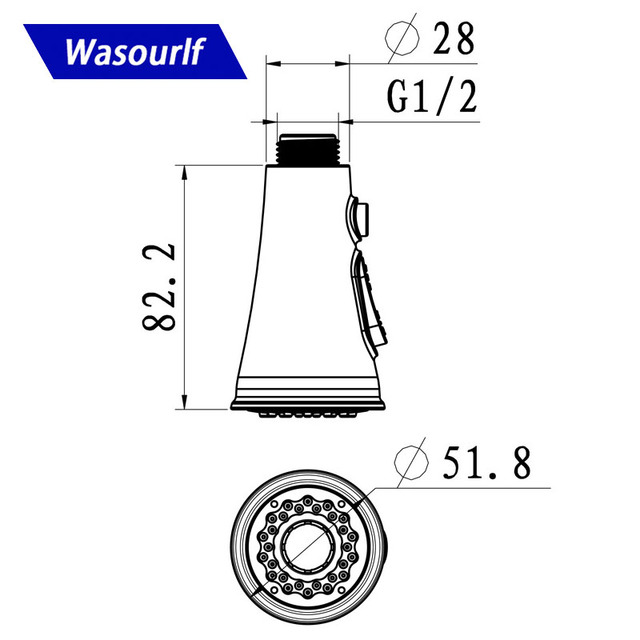 Wylewka do kuchennego kranu Pull Down Tap WASOURLF z głowicą wyciąganą, chromowana, z wielofunkcyjnym aeratorem - część akcesoriów - Wianko - 5