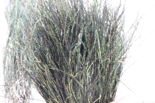 Przynęta muchowa z naturalnego pawiego herlu Rompin w kolorze oliwki z oliwek do połowu much na wędki muchowe z serpentynką - akcesoria muchowe - Wianko - 4