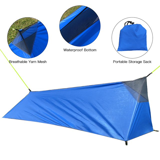 Namiot jednoosobowy ultralekki wodoodporny z moskitierą i plecakiem - Wianko - 5
