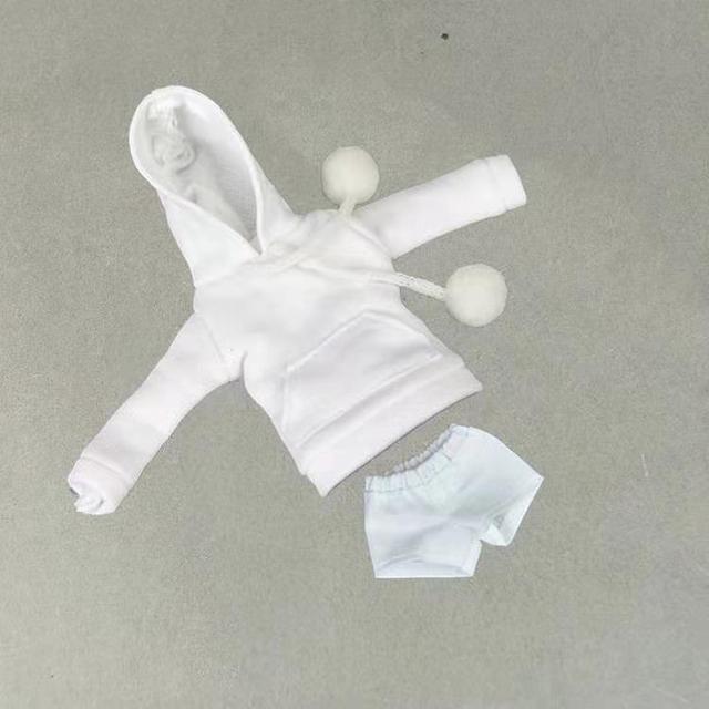 Biały zimowy zestaw dla lalek 1/6 BJD: bluza z kapturem, spódnica, buty i koszula - Wianko - 15