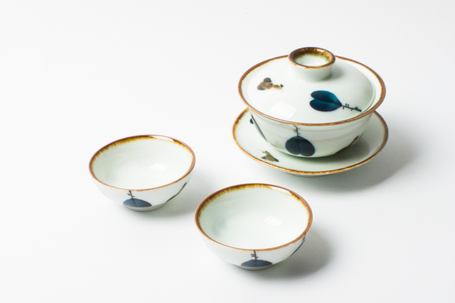 Ręcznie malowany japoński Gaiwan ceramiczny z pokrywką do herbaty Liście Chawan - zestaw herbaty Kong Fu - Wianko - 8