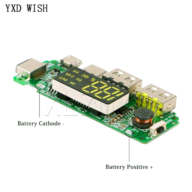 Ładowarka na baterie litowe LED 10 sztuk USB 5V 2.4A Micro/type-c powerbank 18650 ochrona obwodu ładowania - Wianko - 2