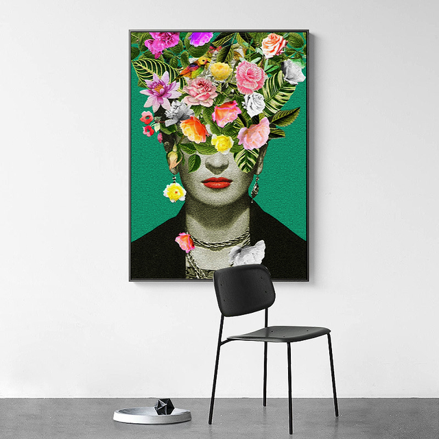 Nordycki kwiat malarstwo na płótnie w nowoczesnym kolorowym stylu - plakat dla salonu i dekoracji domu - Wianko - 5