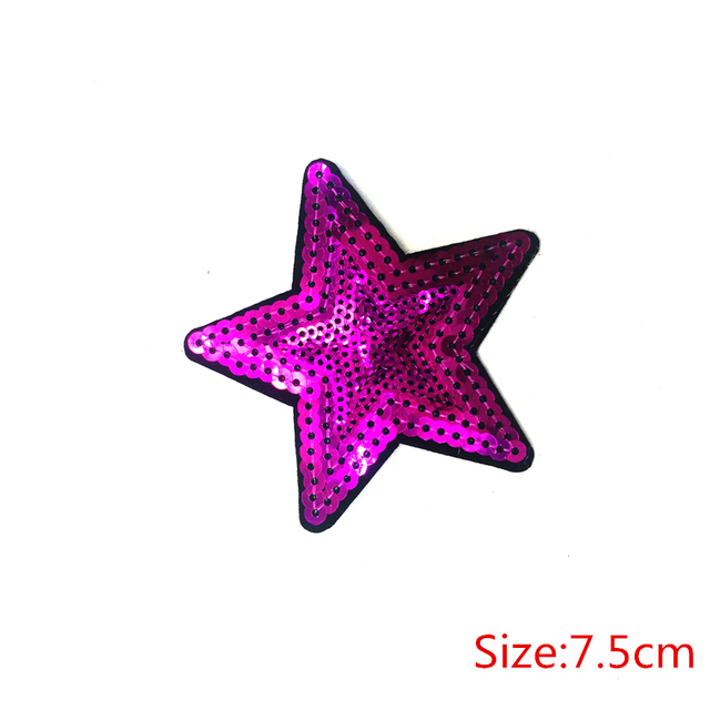 Kolorowa gwiazda - łatka tkaniny haftowana, do szyć na ubraniach, z cekinami, do Jeans, na sukienki i odzież - akcesorium DIY - Wianko - 8
