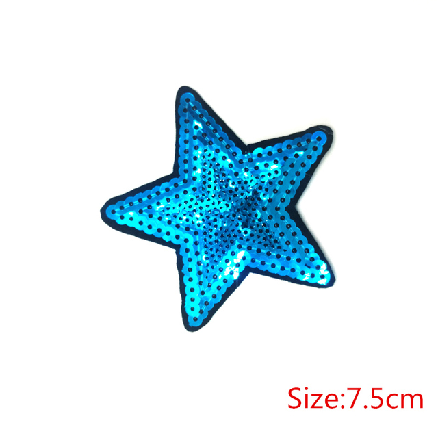 Kolorowa gwiazda - łatka tkaniny haftowana, do szyć na ubraniach, z cekinami, do Jeans, na sukienki i odzież - akcesorium DIY - Wianko - 9