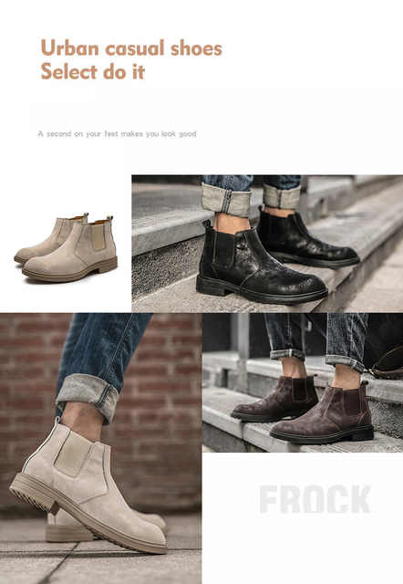 Męskie Chelsea Boots 2021 - ciepłe, wysokiej jakości skórzane buty zimowe, rozmiar 46 - Wianko - 5