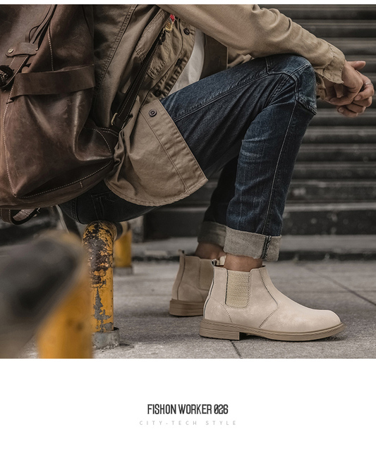 Męskie Chelsea Boots 2021 - ciepłe, wysokiej jakości skórzane buty zimowe, rozmiar 46 - Wianko - 14