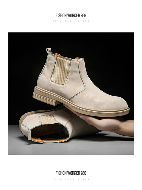 Męskie Chelsea Boots 2021 - ciepłe, wysokiej jakości skórzane buty zimowe, rozmiar 46 - Wianko - 13