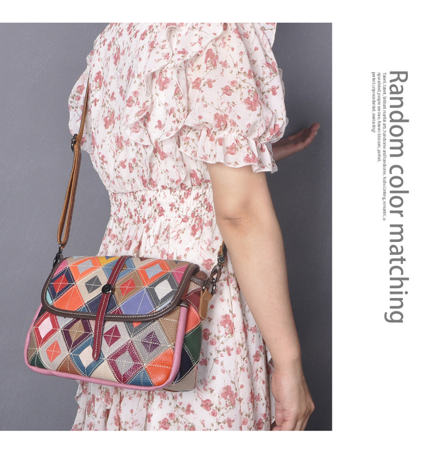 Wielobarwna mała torebka na ramię z luksusowej skóry marki Panie Kwiat - model 1122 - Wianko - 17