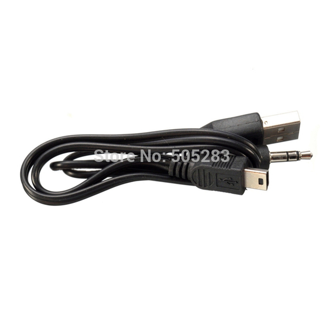 Kabel Mini USB na USB + Adapter gniazda Jack Audio 3.5mm do głośników Mp3 MP4 czarny - Wianko - 3