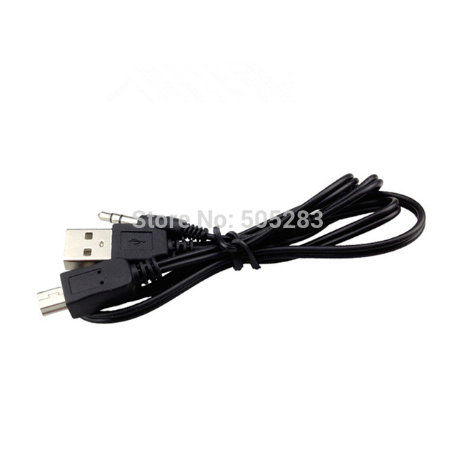 Kabel Mini USB na USB + Adapter gniazda Jack Audio 3.5mm do głośników Mp3 MP4 czarny - Wianko - 2