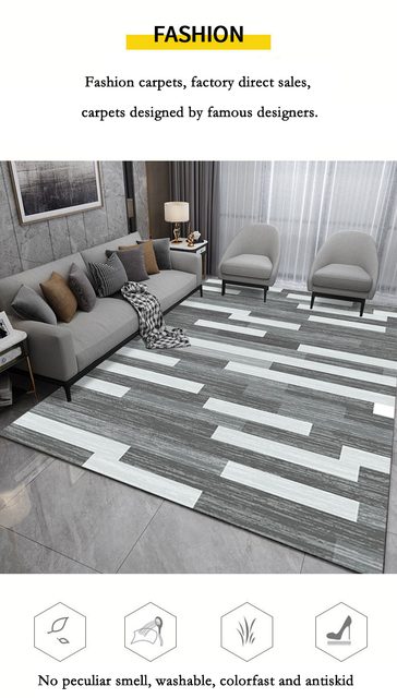 Nowoczesny zmywalny dywan do dekoracji salonu - duży obszar, antypoślizgowa mata do sypialni - Wianko - 21