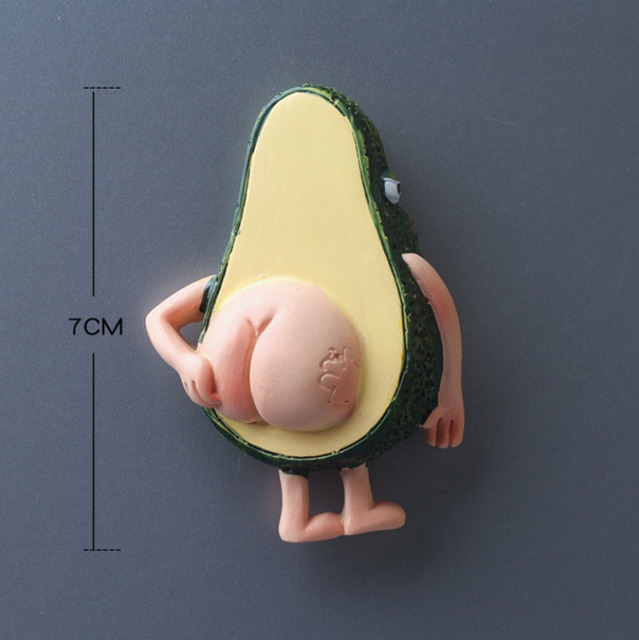 Magnesy na lodówkę 3D Cartoon - śliczne magnesy owocowe banan i avokado dla dzieci - home decor, prezent - Wianko - 2