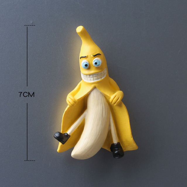 Magnesy na lodówkę 3D Cartoon - śliczne magnesy owocowe banan i avokado dla dzieci - home decor, prezent - Wianko - 3