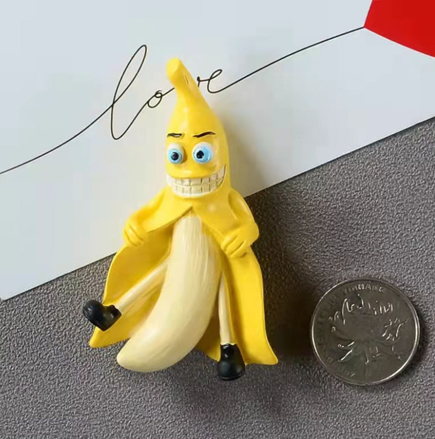 Magnesy na lodówkę 3D Cartoon - śliczne magnesy owocowe banan i avokado dla dzieci - home decor, prezent - Wianko - 7