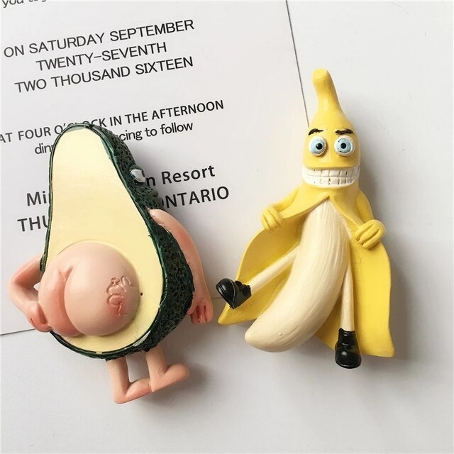Magnesy na lodówkę 3D Cartoon - śliczne magnesy owocowe banan i avokado dla dzieci - home decor, prezent - Wianko - 6