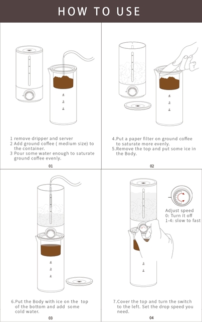 Ekspres do kawy na lód TIMEMORE 400ml - szklany dzbanek na kawę do użytku domowego, biurowego i podróżnego - minimalistyczny i przenośny - Wianko - 13
