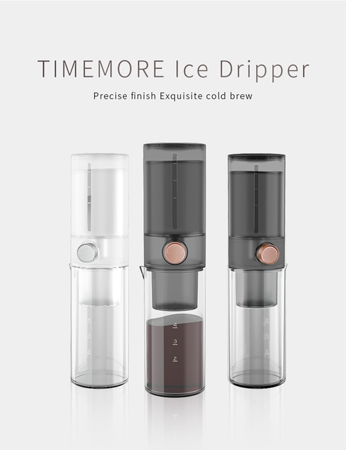 Ekspres do kawy na lód TIMEMORE 400ml - szklany dzbanek na kawę do użytku domowego, biurowego i podróżnego - minimalistyczny i przenośny - Wianko - 1