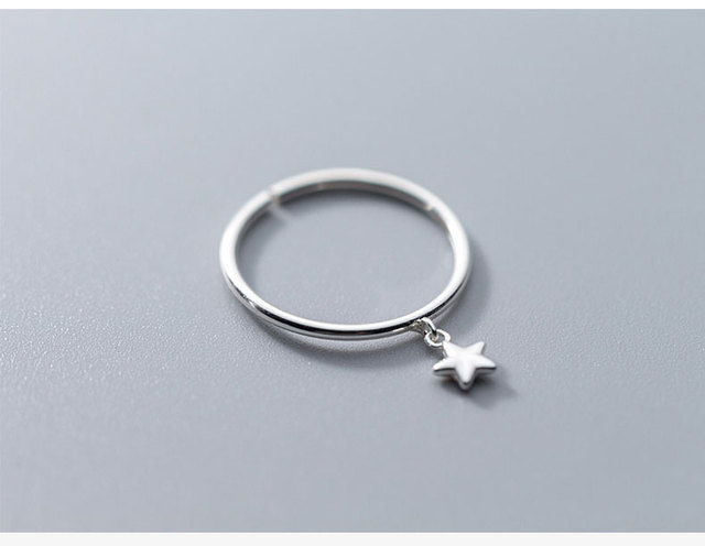 Pierścień dla kobiet z gwiazdą La Monada, minimalistyczny, wykonany ze srebra 925, szerokość 53-57mm, w stylu 925 srebro Fine Jewerly, modny pierścionek - Wianko - 3