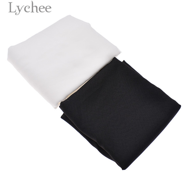 Flizelina Lychee life 1.5m x 1m z klejem - biała/czarna - wysokiej jakości materiał do szycia - Wianko - 1