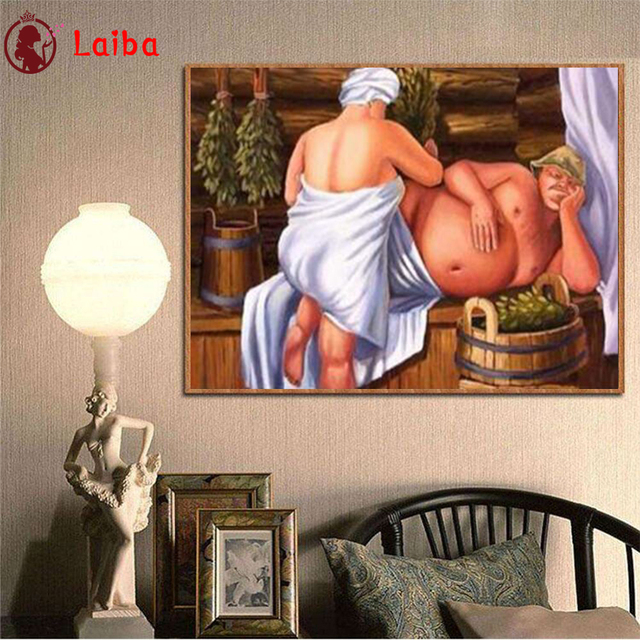 Haft diamentowy - malarskie rysunki, ozdoba do domu w formie kwadratowego obrazu z wierceniem i gruba para do masażu pleców w łazience - Wianko - 4