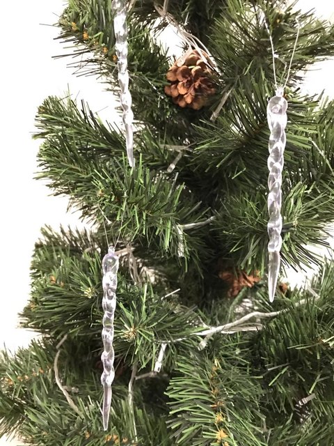 12 sztucznych fałszywych sopli wiszących ozdób na choinkę, 13 cm, idealnych na nowy rok, imprezę zimową i dekorację Frozen - Sztuczny śnieg i śnieżynki - Wianko - 8