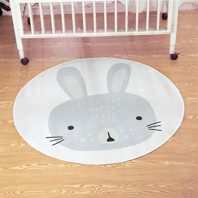 Mata do zabawy dla niemowląt - królik, koc bawełniany, okrągła podłoga, dywaniki, rekwizyty do fotografii - Wianko - 1
