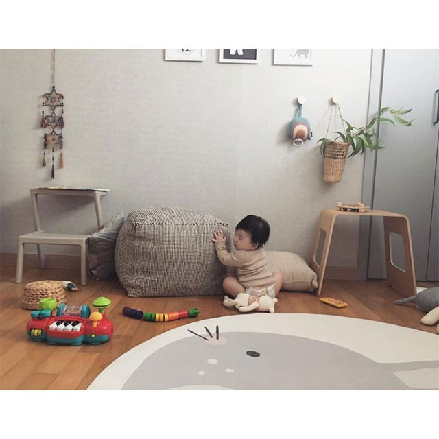 Mata do zabawy dla niemowląt - królik, koc bawełniany, okrągła podłoga, dywaniki, rekwizyty do fotografii - Wianko - 6