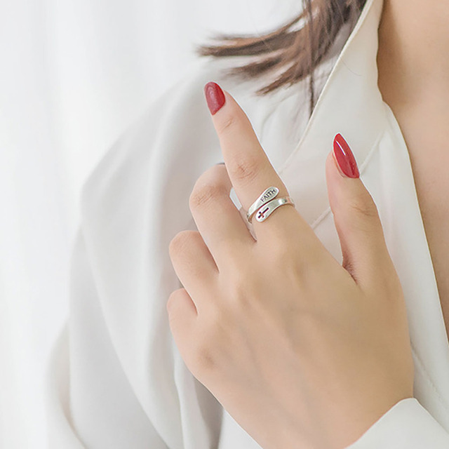 Modny pierścień Vintage z krzyżem - dostosowany do wielkości, idealny dla mężczyzn i kobiet, biżuteria dla chrześcijańskich osób - hurtownia - Wianko - 6