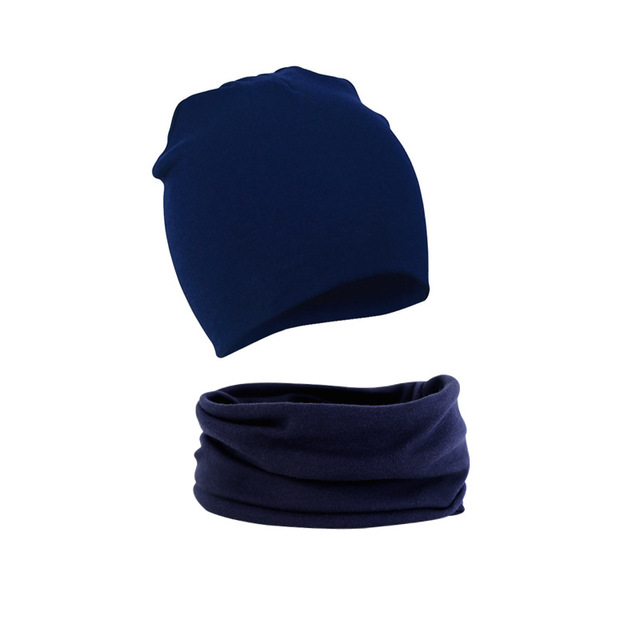 Nowa elastyczna czapka dziecięca bawełniana dla dziewczynek i chłopców + zestaw szalików, 15 kolorów - Wianko - 5