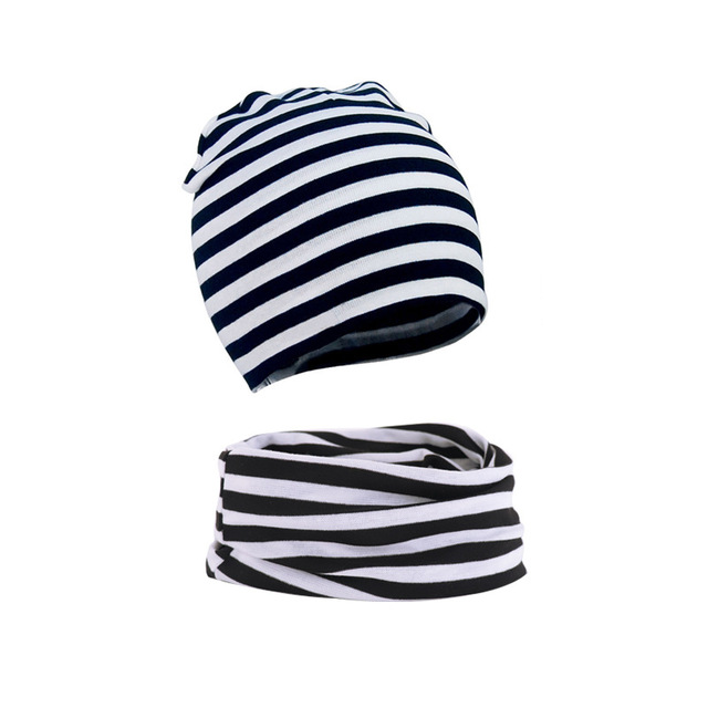 Nowa elastyczna czapka dziecięca bawełniana dla dziewczynek i chłopców + zestaw szalików, 15 kolorów - Wianko - 7