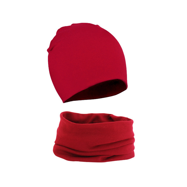 Nowa elastyczna czapka dziecięca bawełniana dla dziewczynek i chłopców + zestaw szalików, 15 kolorów - Wianko - 10