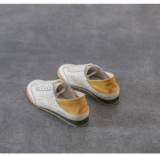 Nowe damskie buty na wiosnę/jesień 2020 z miękką gumową podeszwą i wygodnym płytkim kształtem - białe, skórzane - Wianko - 14