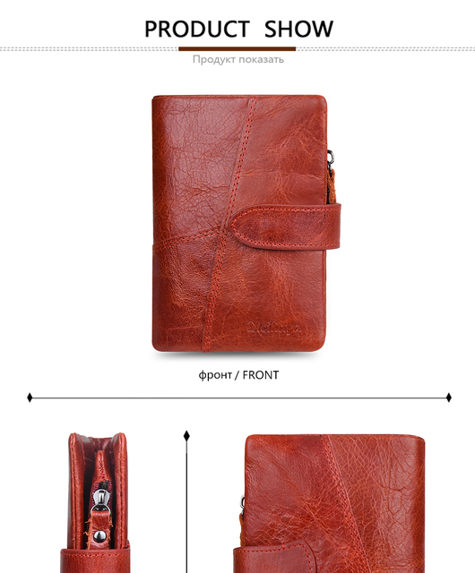 Portfel damski czerwona torebka skórzany z zamkiem błyskawicznym i kieszonkami na monety - Wianko - 8