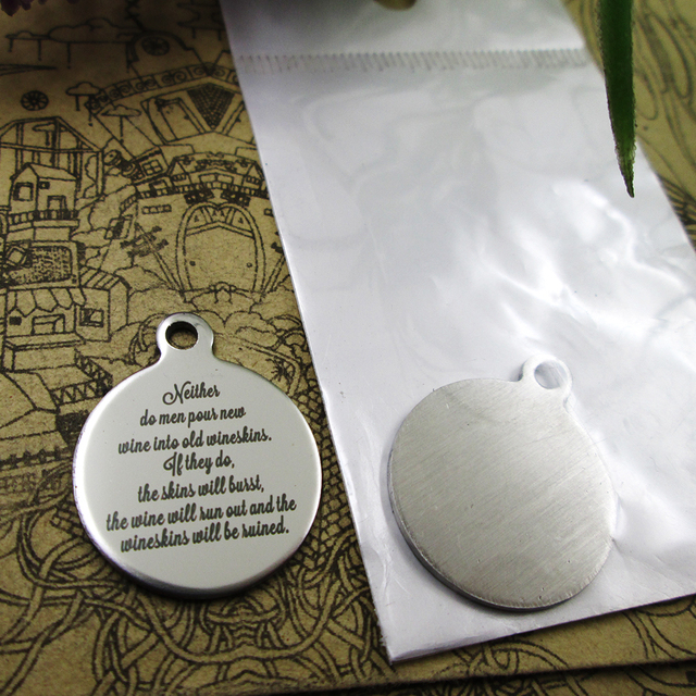 Amulet ze stali nierdzewnej 10 sztuk - Wybierz swój styl DIY Charms - wisiorek biblii w złotym zdaniu - Wianko - 4